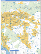 Inland Empire Metro Area Wall Map Basic Style